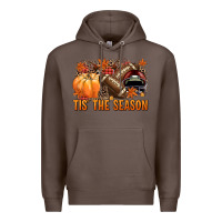 Coffee Tis' the season Football and maroon helmet Premium Hoodie - NancyCooperArtShop