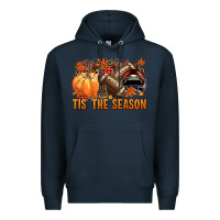 Navy Tis' the season Football and maroon helmet Premium Hoodie - NancyCooperArtShop
