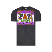 Vintage Black fat tuesday fleur de lis and mardi gras beads Vintage Tee - Artiststas
