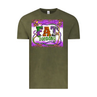 Vintage Olive fat tuesday fleur de lis and mardi gras beads Vintage Tee - Artiststas