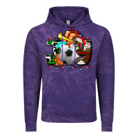 Cloud Purple joy with soccer element and Christmas Vintage Hoodie - AdoDesignShop