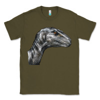 Army Green Velociraptor Face Classic Tee - LillyAllenDesigns