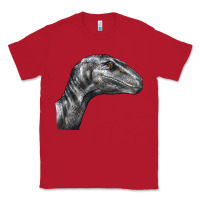 Red Velociraptor Face Classic Tee - LillyAllenDesigns