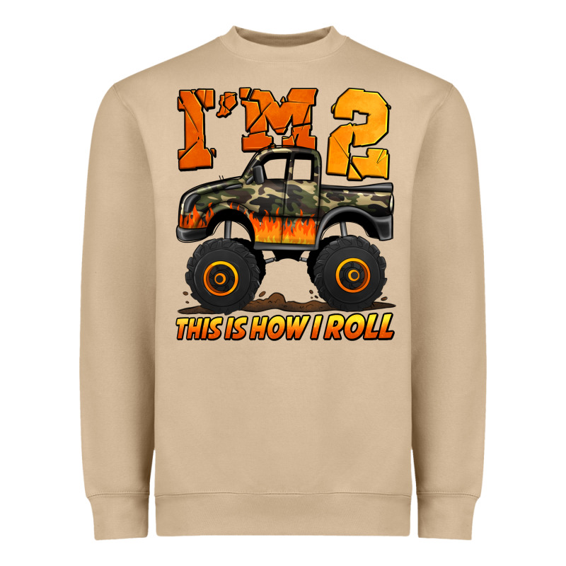 I'm Two This Is How I Roll Monster Truck Birthday Heavyweight Sweatshirt by Jasminsmagicworld | Teevron