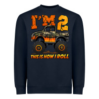 Navy i'm two this is how i roll monster truck birthday Heavyweight Sweatshirt - Jasminsmagicworld