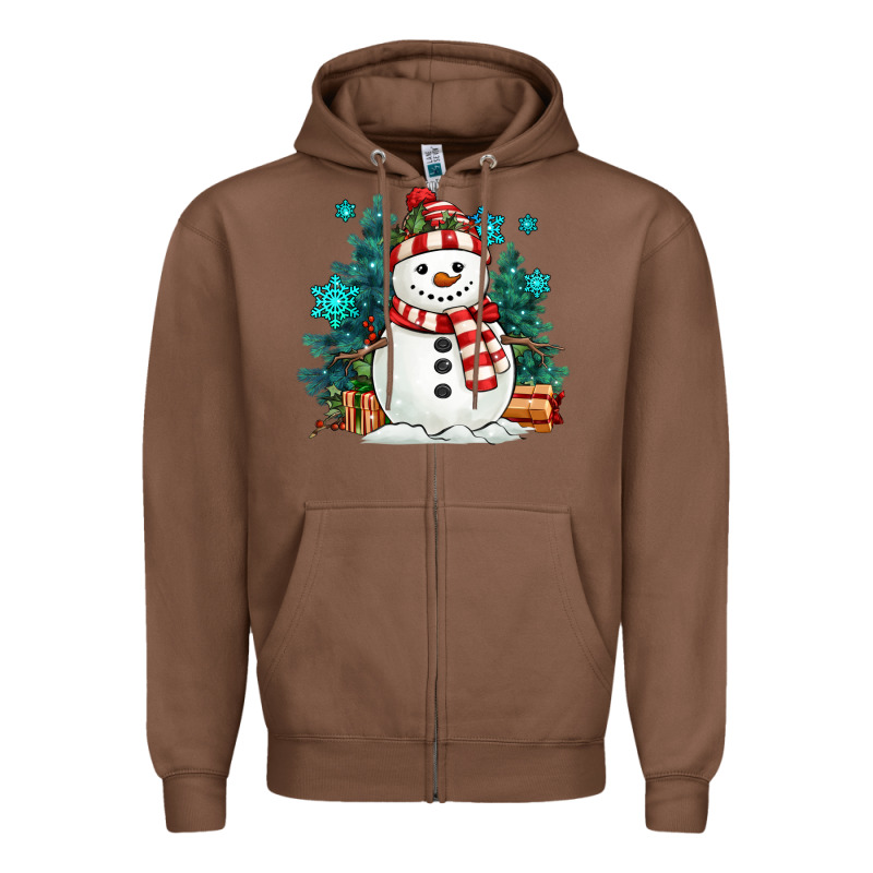 Christmas Snowman Zipper Hoodie by MaliasSmallBusiness | Teevron
