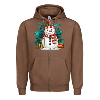 Chestnut christmas snowman Zipper Hoodie - MaliasSmallBusiness
