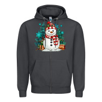 Smoke christmas snowman Zipper Hoodie - MaliasSmallBusiness