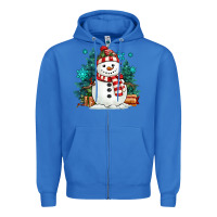 True Royal christmas snowman Zipper Hoodie - MaliasSmallBusiness