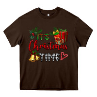 Chocolate Brown it's Christmas time Heavy Core Tee - BarkalooDesign
