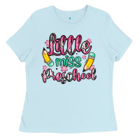 Baby Blue little miss preschool Ladies Tee - Zillion Design Studio