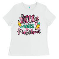 White little miss preschool Ladies Tee - Zillion Design Studio