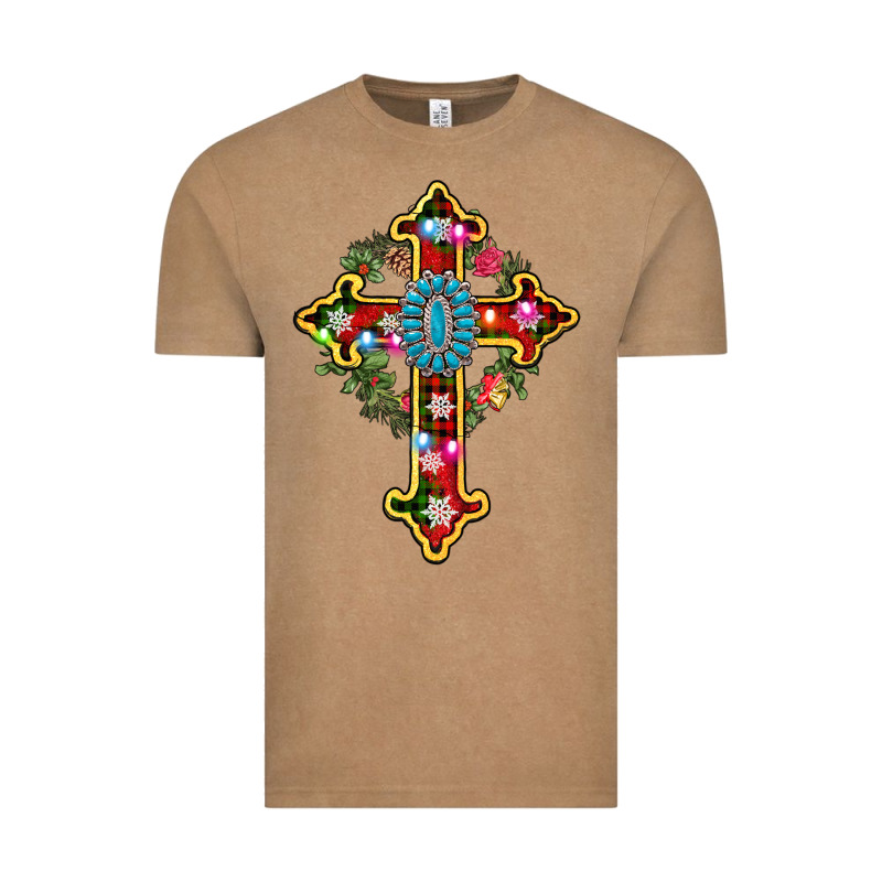 Christmas Cross Vintage Tee by AdoDesignShop | Teevron