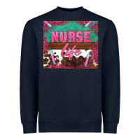 Navy western nurse life needle Heavyweight Sweatshirt - BarkalooDesign