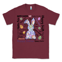 Burgundy Happy Easter Classic Tee - CowhideDigitalArt
