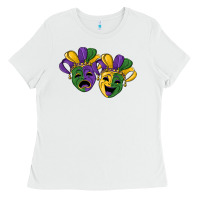 White mardi gras mask Ladies Tee - RanaPortraitStore