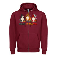 Burgundy Happy Hallothanksmas Zipper Hoodie - MaliasSmallBusiness