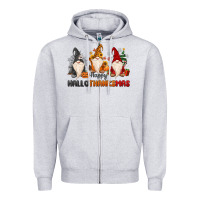 Heather Grey Happy Hallothanksmas Zipper Hoodie - MaliasSmallBusiness