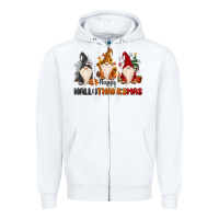 White Happy Hallothanksmas Zipper Hoodie - MaliasSmallBusiness