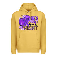 Antique Gold Her fight is our fight purple ribbon Premium Hoodie - NancyCooperArtShop