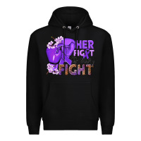 Black Her fight is our fight purple ribbon Premium Hoodie - NancyCooperArtShop