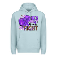 Blue Mist Her fight is our fight purple ribbon Premium Hoodie - NancyCooperArtShop
