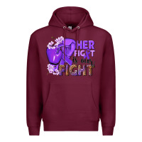 Burgundy Her fight is our fight purple ribbon Premium Hoodie - NancyCooperArtShop