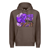 Coffee Her fight is our fight purple ribbon Premium Hoodie - NancyCooperArtShop