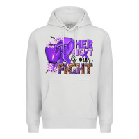 Dove Grey Her fight is our fight purple ribbon Premium Hoodie - NancyCooperArtShop