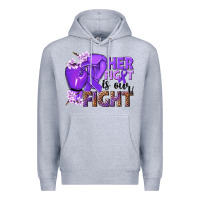 Heather Grey Her fight is our fight purple ribbon Premium Hoodie - NancyCooperArtShop