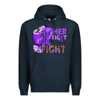 Navy Her fight is our fight purple ribbon Premium Hoodie - NancyCooperArtShop