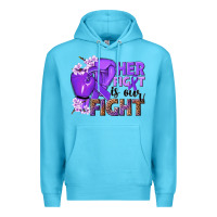 Ocean Blue Her fight is our fight purple ribbon Premium Hoodie - NancyCooperArtShop