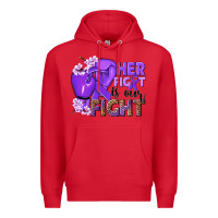 Red Her fight is our fight purple ribbon Premium Hoodie - NancyCooperArtShop