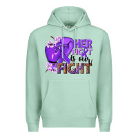 Seafoam Her fight is our fight purple ribbon Premium Hoodie - NancyCooperArtShop