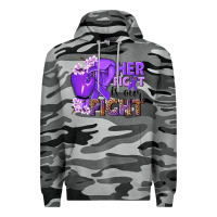 Slate Camo Her fight is our fight purple ribbon Premium Hoodie - NancyCooperArtShop