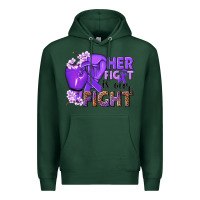 Sports Green Her fight is our fight purple ribbon Premium Hoodie - NancyCooperArtShop