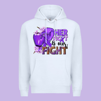 Her Fight Is Our Fight Purple Ribbon Premium Hoodie Designed By Nancycooperartshop