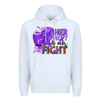 White Her fight is our fight purple ribbon Premium Hoodie - NancyCooperArtShop