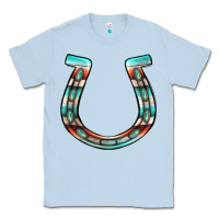 Dusty Blue serape turquoise horseshoe Classic Tee - Jasminsmagicworld