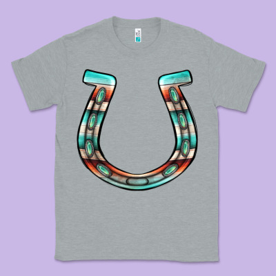 Serape Turquoise Horseshoe Classic Tee Designed By Jasminsmagicworld