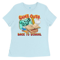 Baby Blue game over back to school Ladies Tee - texasbilliewilder