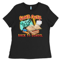 Black game over back to school Ladies Tee - texasbilliewilder