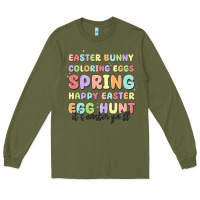 Army Green easter bunny spring Long Sleeve Tee - MaliasSmallBusiness