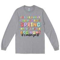 Heather Grey easter bunny spring Long Sleeve Tee - MaliasSmallBusiness