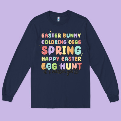 Easter Bunny Spring Long Sleeve Tee Designed By Maliassmallbusiness