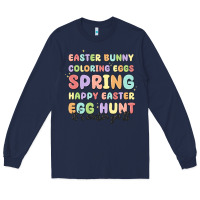 Navy easter bunny spring Long Sleeve Tee - MaliasSmallBusiness