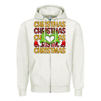 Oatmeal Heather christmas grinch heart hands Zipper Hoodie - MaliasSmallBusiness