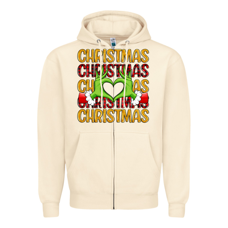 Christmas Grinch Heart Hands Zipper Hoodie by MaliasSmallBusiness | Teevron