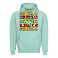 Seafoam christmas grinch heart hands Zipper Hoodie - MaliasSmallBusiness