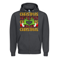 Smoke christmas grinch heart hands Zipper Hoodie - MaliasSmallBusiness
